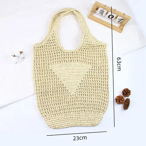 Eco-Friendly Raffia Straw Handwoven Tote Bag with Large Capacity